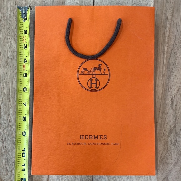 Hermes shopping bag and Brown Hermes Grosgrain Ribbon - Picture 9 of 12